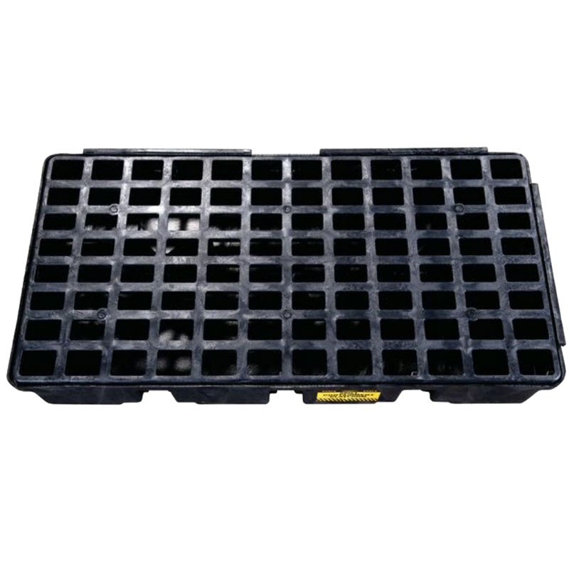 2-Drum Spill Containment Platform, Black, with Drain