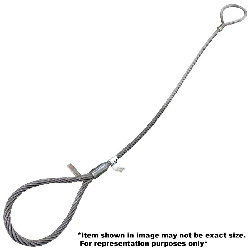 WIRE ROPE SLING 3/8" X 8' 1-PART STD 6" EYES