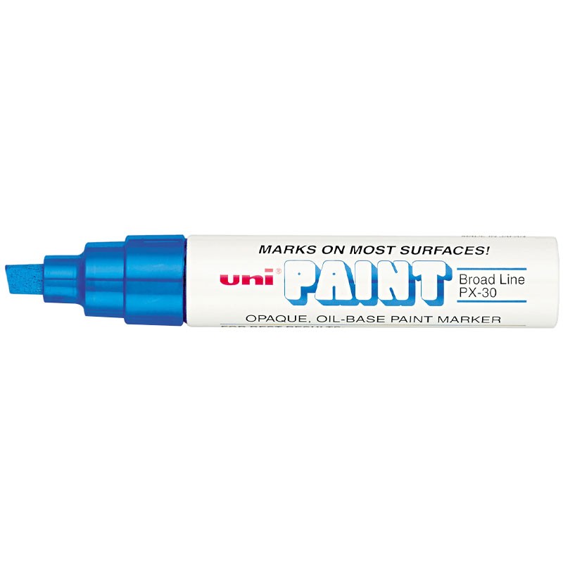 Uni-Ball Permanent Marker, Broad Chisel Tip, Blue