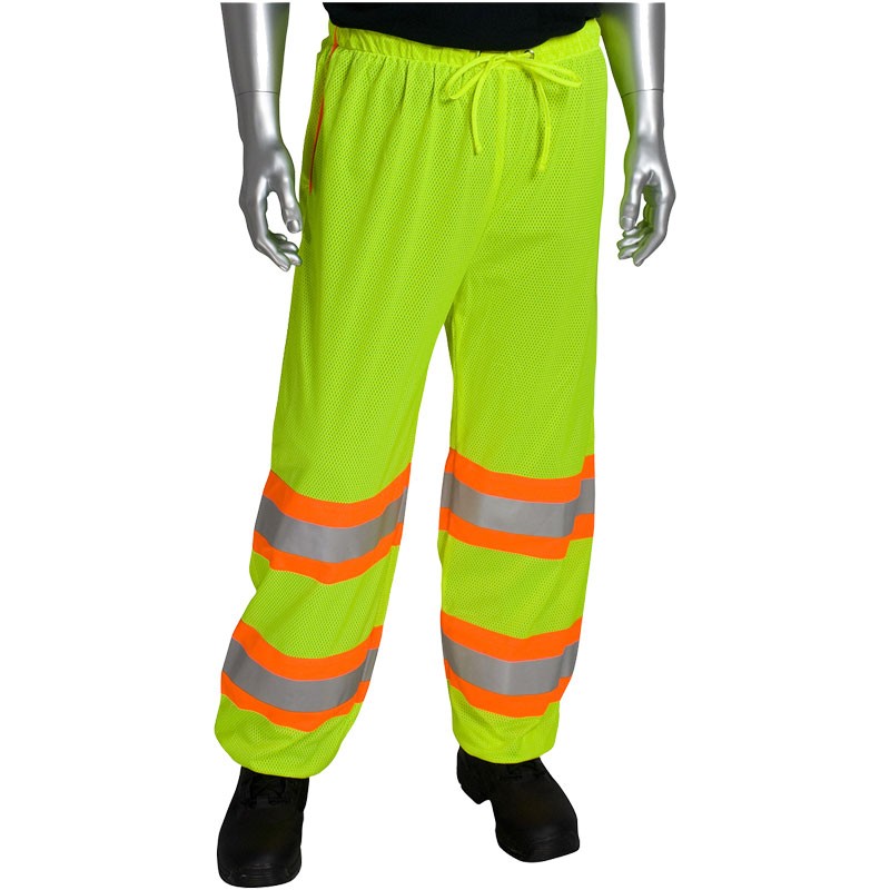 319 MESH PANTS LIME GREEN LW/ (2) 2" TWO TONE REFLECTIVE STRIPES EA
