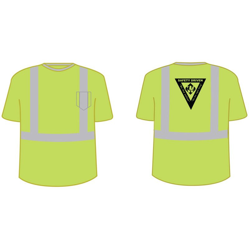MED  CLASS 2 S/S T-SHIRT LIME YELLOW W/ WASTE CONNECTIONS LOGO 1C, 1L