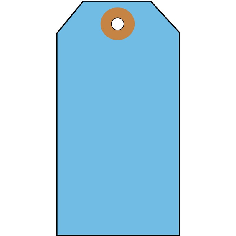 #5 DK BLUE CARDSTOCK TAG WIRED W/GROMMET4 3/4 IN. X 2 3/8 IN.
