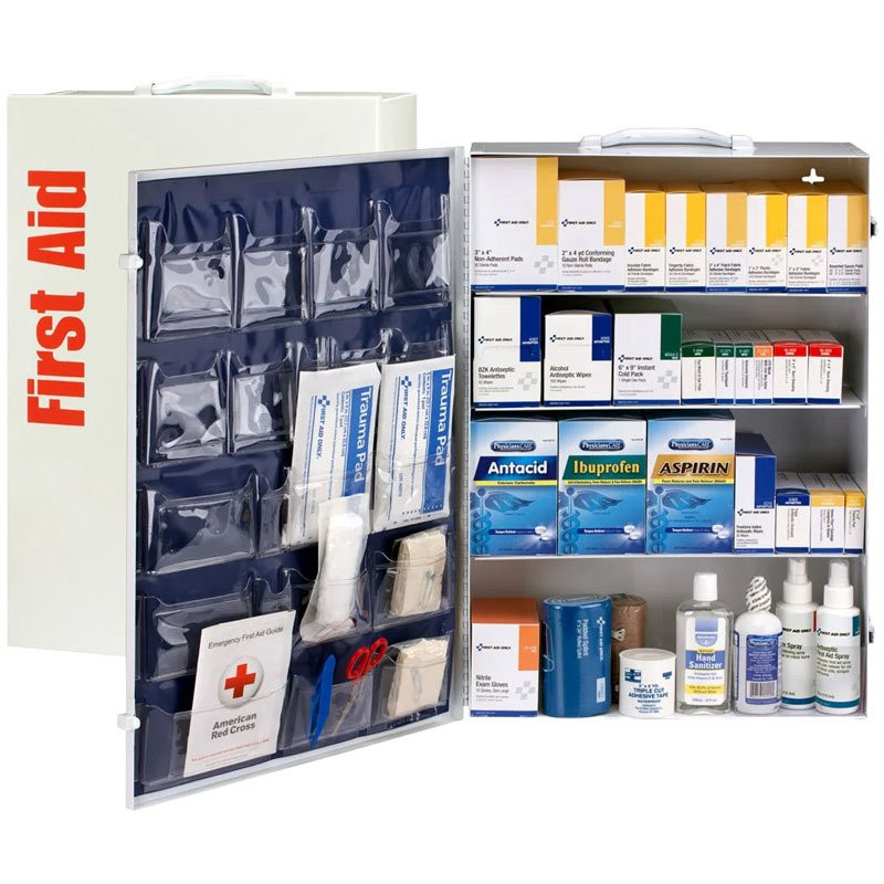 150 Person 1461pc ANSI Class B+ Type I & II First Aid Kit, With Medications, Metal Cabinet