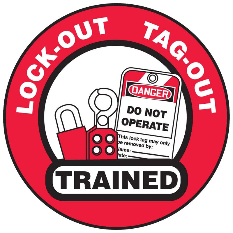 HARD HAT DECAL,  LO/TO TRAINED