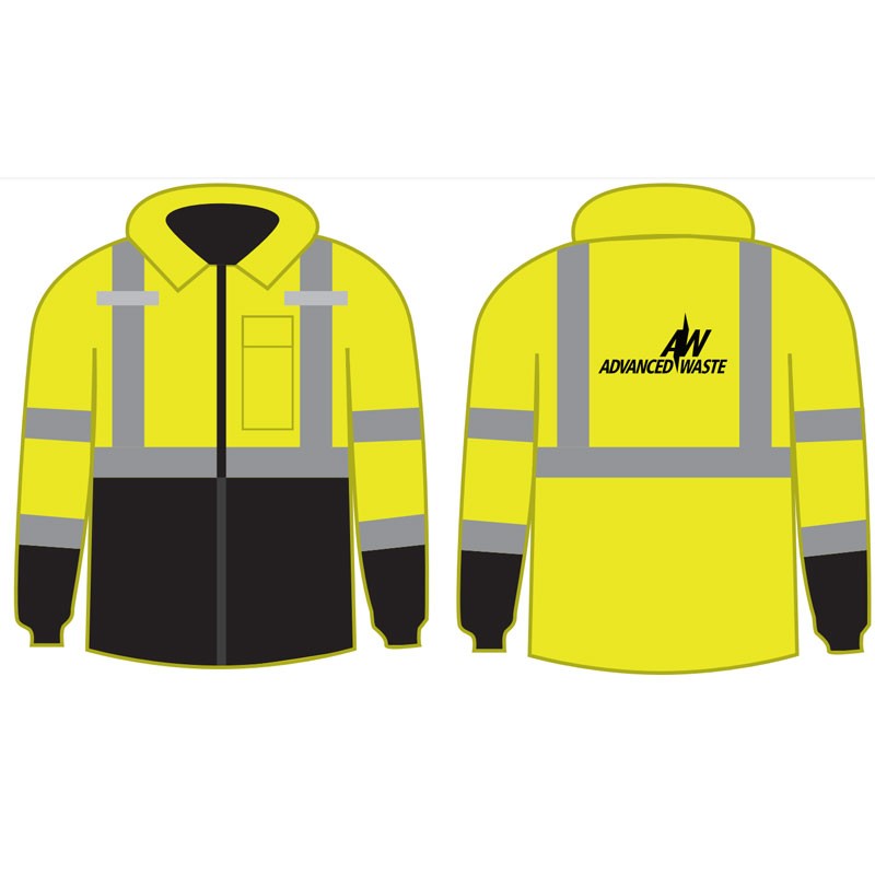 SM  CLS-3 LY BLK BOTTOM BOMBER JACKET W/ ZIP-OUT FLEECE LINER  W/ FCC ENVIRONMENTAL 1C-1L