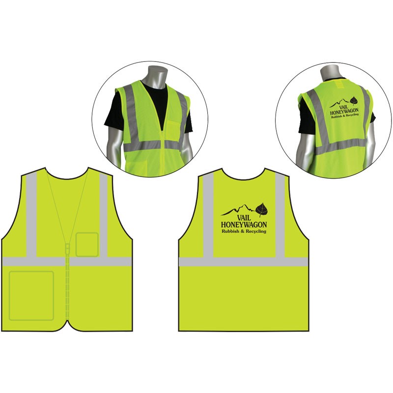 6-XL CLASS 2 MESH SAFETY VEST W/ WASTE PRO LOGO (3C - 1L)
