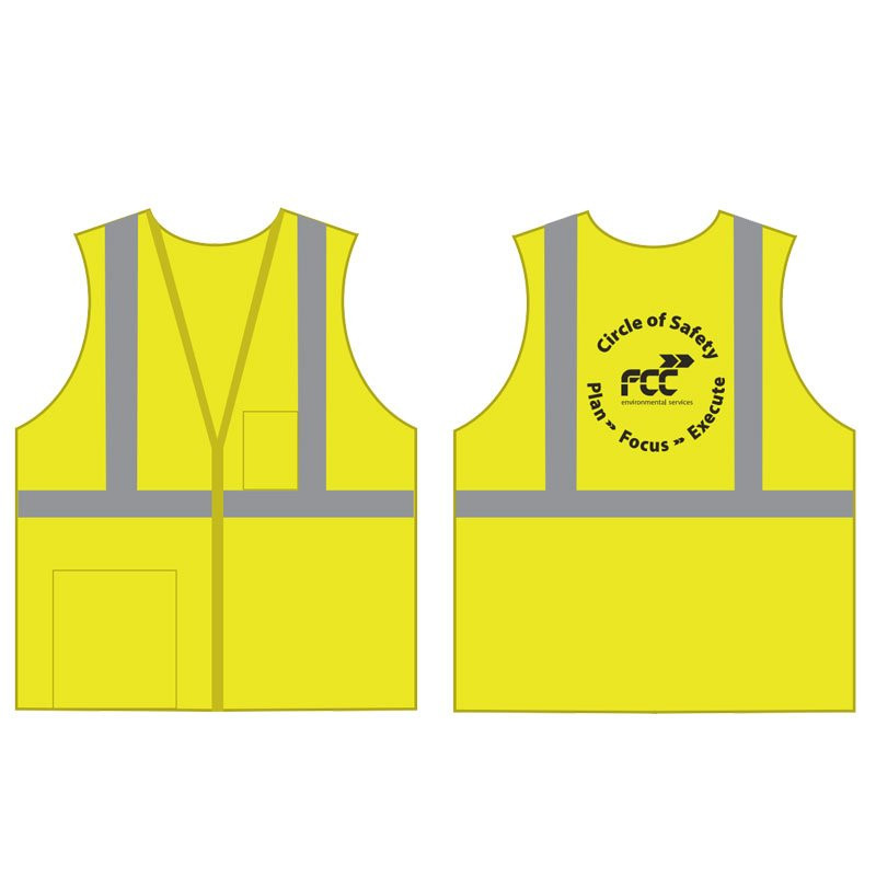 4XL CLS 2 ECON SAFETY VEST LYECONOMY W / ZIPPER CLOSURE W / FCC ENVIRONMETAL LOGO 1C 1L