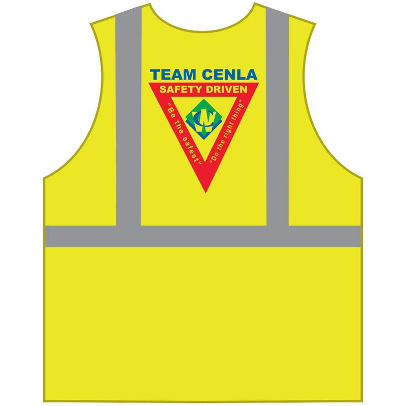 6-XL CLS 2 SAFETY VEST-LY MESH - BAYOU DIVISION / WASTE CONNECTIONS LOGO (3C - 1L) W/ZIPPER CLOSURE