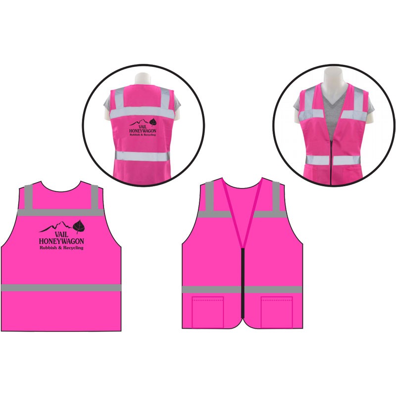 5-XL  NOT RATED PINK SAFETY VEST  W/ WASTE CONNECTIONS LOGO (1C - 1L)