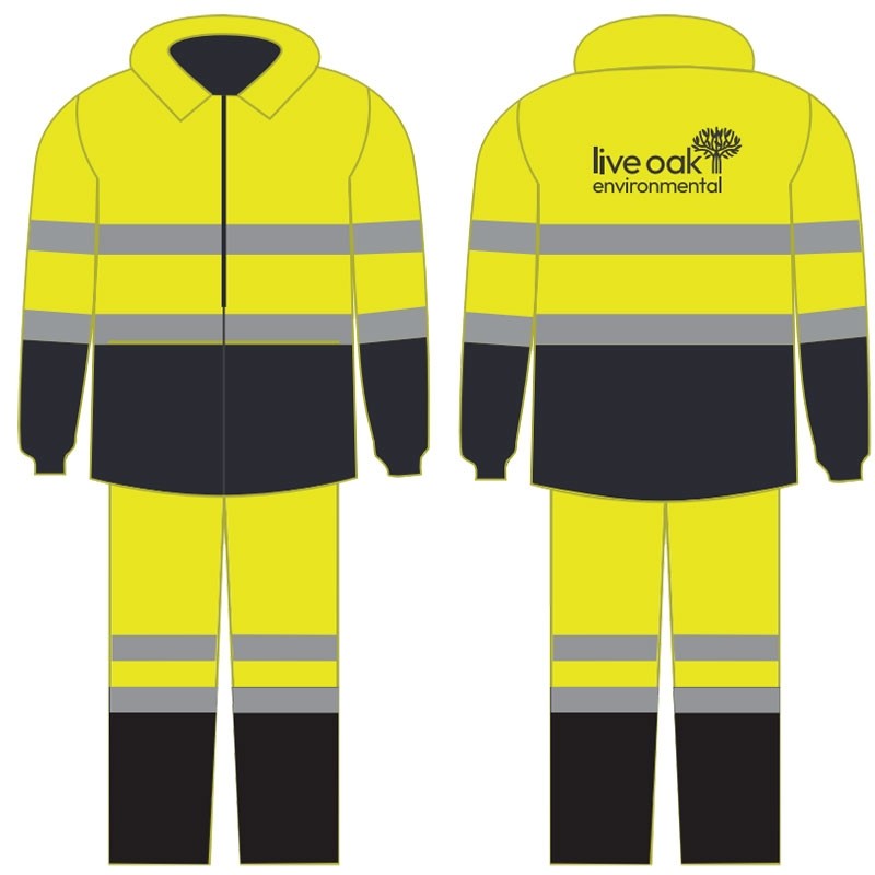 M CLASS 3 HI-VIS YELLOW RAINSUIT W/LIVE OAK ENVIRONMENTAL LOGO 1C 1L