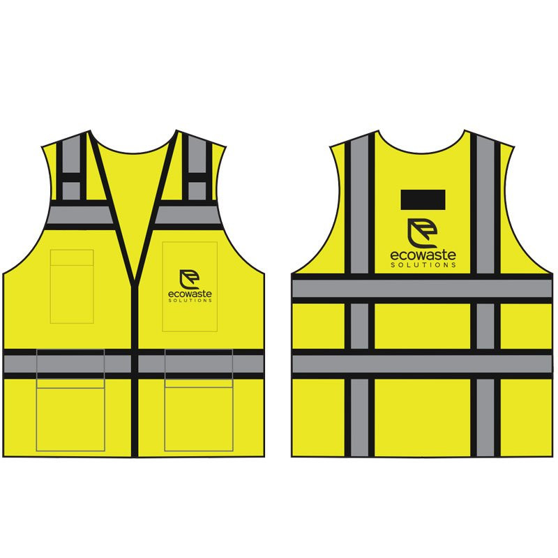 4XL TYPE R CLS 2 BLACK TWO-TONE VEST W/ ECOWASTE SOLUTIONS LOGO 1C 1C 2L