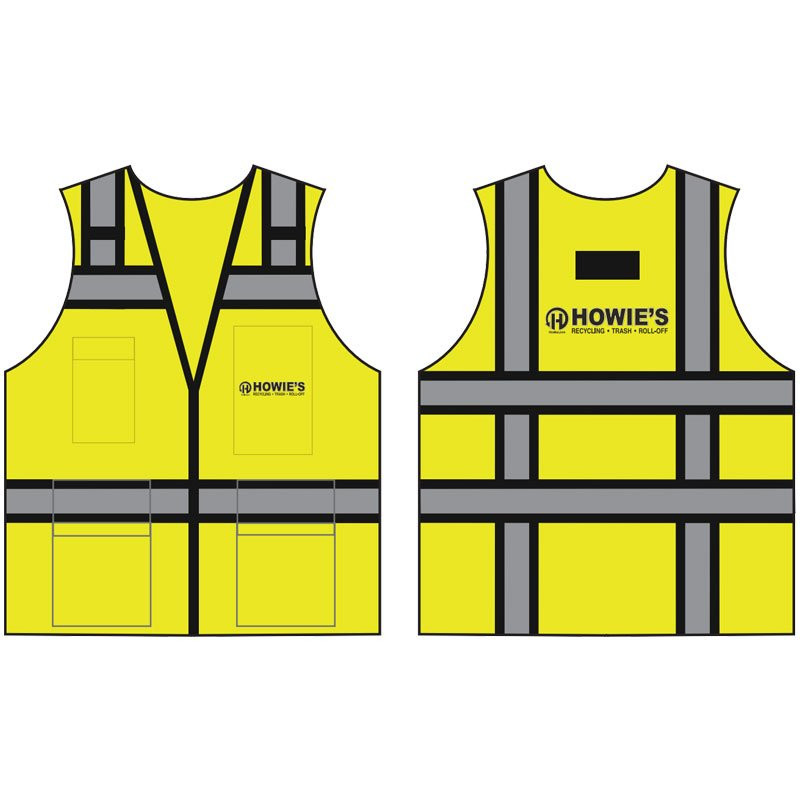 S TYPE R CLS 2 BLACK TWO-TONE VESTW/ HOWIE'S RECYLING LOGO 2C 2L