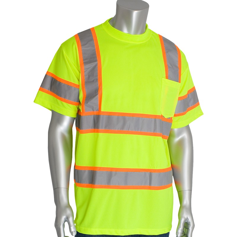 Class 3 Two-Tone Short Sleeve T-Shirt, Hi-Vis Yellow, 5X-Large