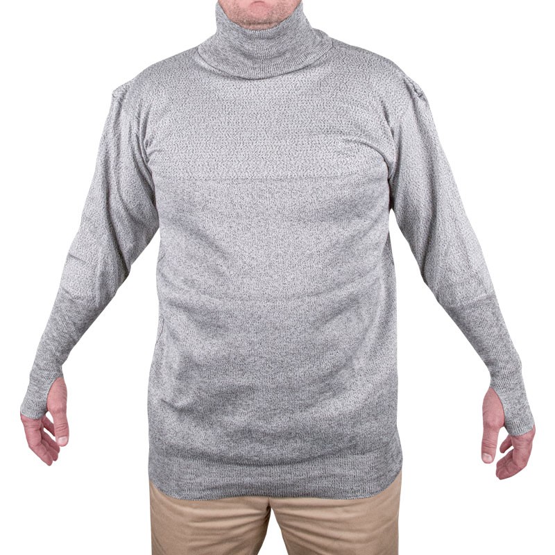 CutArmour™ No-Zip Pullover 2.0, 4" Collar, Solid Back, Reinforced Front Wear Panel, Large