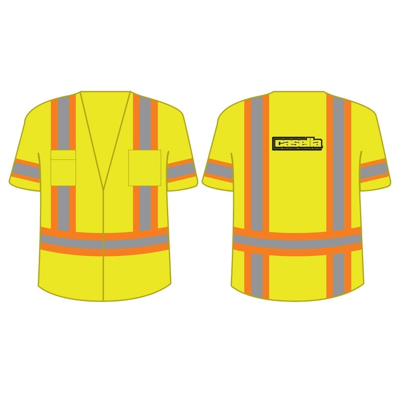 L CLASS 3 HI-VIS YELLOW VEST BREAK AWAY CLOSURE W/ CASELLA LOGO 1C 1L