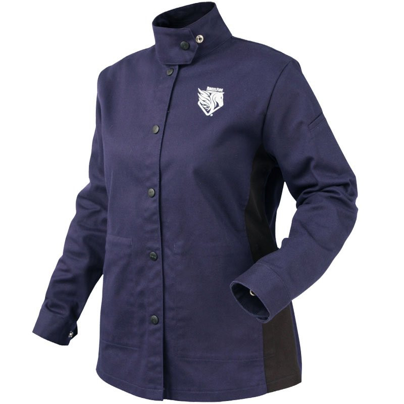AngelFire® Women's FR Cotton Welding Jacket, Navy & Black, Medium