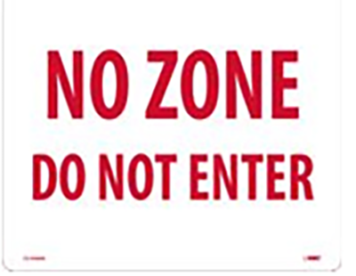 16" X 12" No Zone, Do Not Enter Aluminum Sign, Red & White