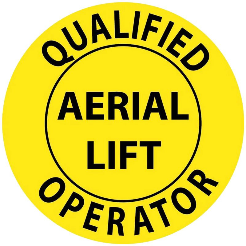 Hard Hat Sticker, Qualified Operator Aerial Lift