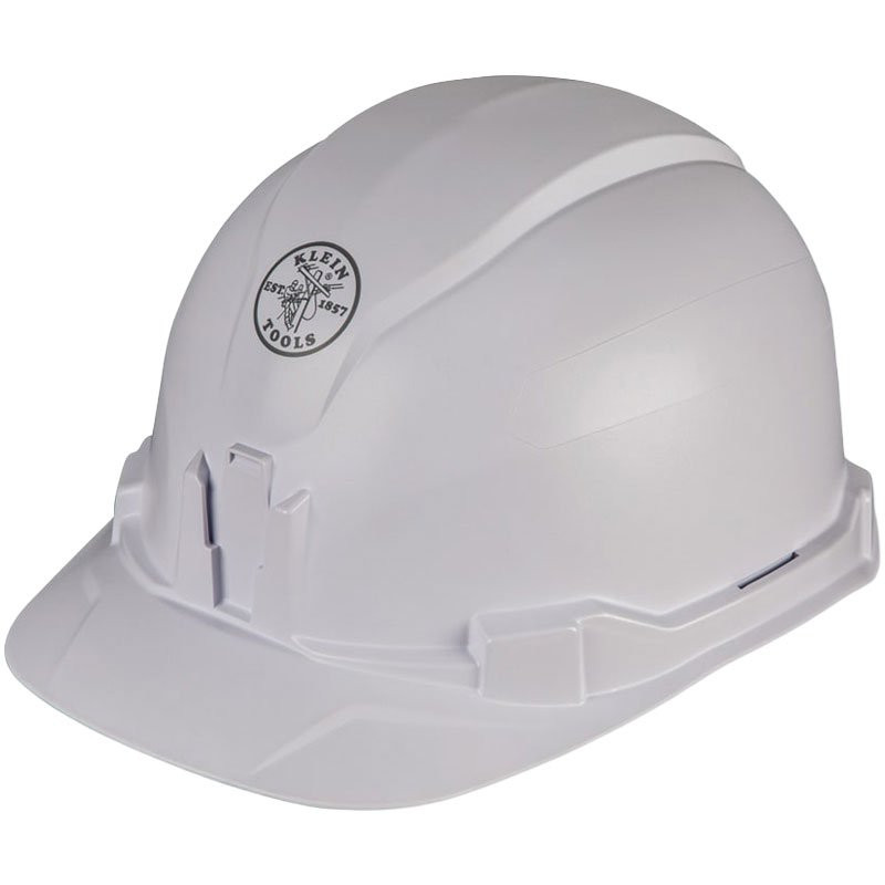 Klein Hard Hat, Non-Vented, 4-Point Ratchet Suspension, White