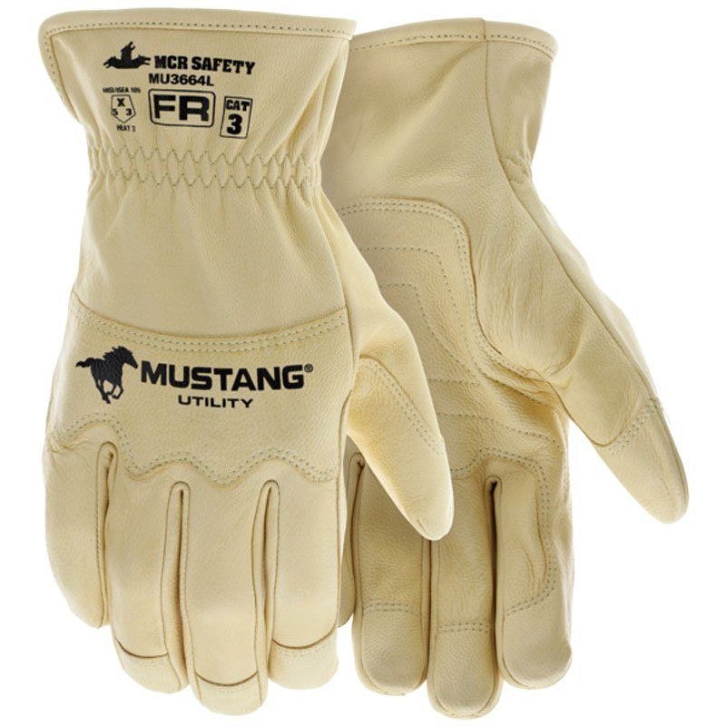 Premium Grain Goatskin Drivers Utility Glove, Double Palm, Cat 3 Arc Rating, Large