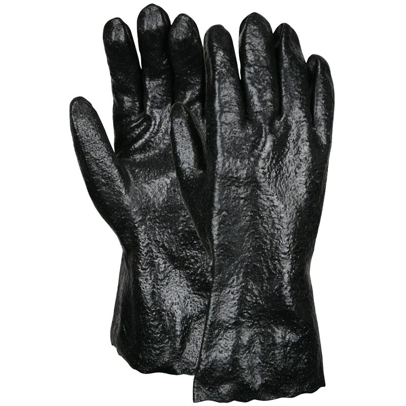 12" PVC SIngle Dipped Rough Interlock lining Glove, Large
