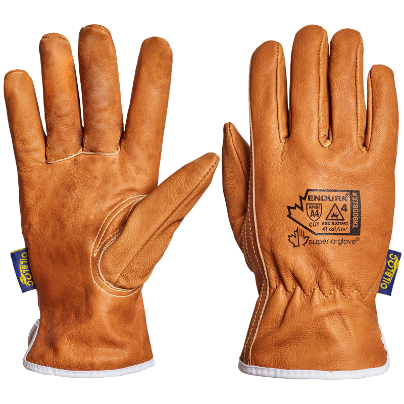 Goatskin Leather Driver's Glove, Cut Resistant w/ Arch Flash Protection, Large