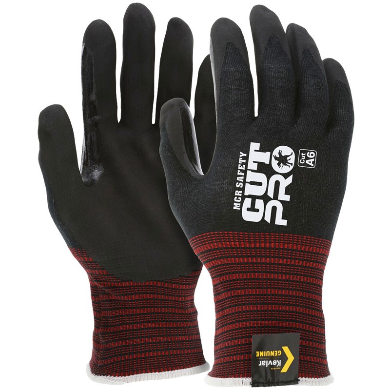 Black Kevlar® Steel Shel Nitrile Foam Coated Gloves, XS-Small