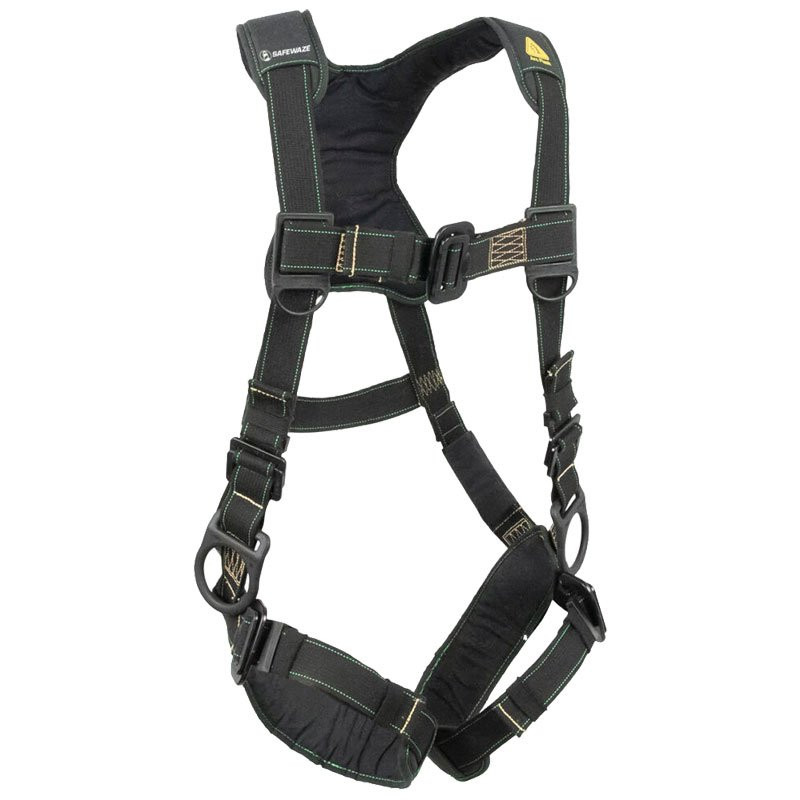 Safewaze Arc Flash Construction Harness, 3-D-Rings, Mating Buckle Chest & Legs, Shoulder Pad, Fixed Leg Pads, 2-XL