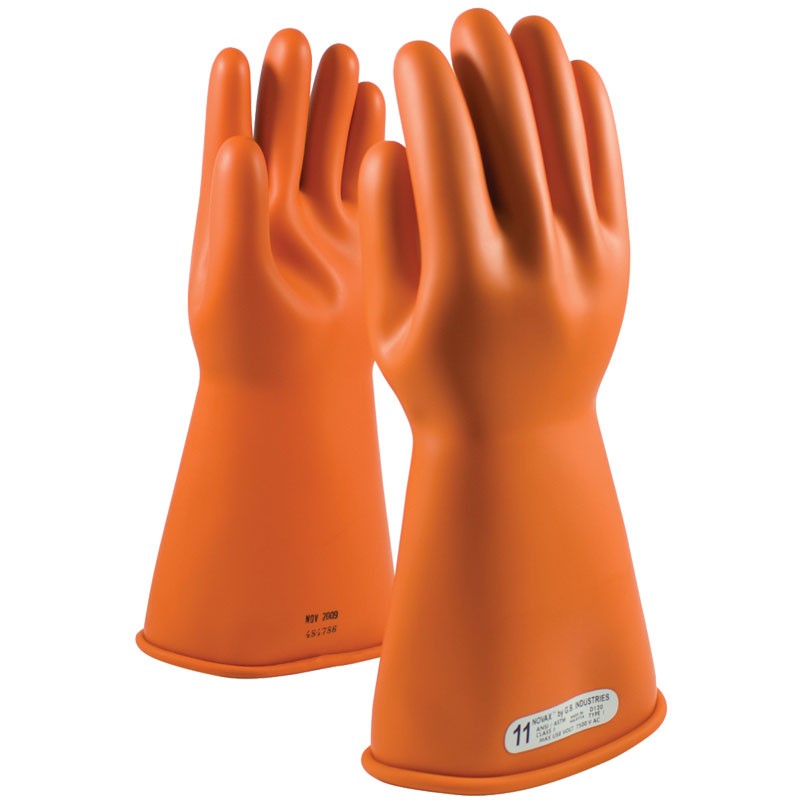 147-1-14/10 CLASS 1  14 IN. ELECTRICALINSULATING GLOVES ORANGE  SIZE 10