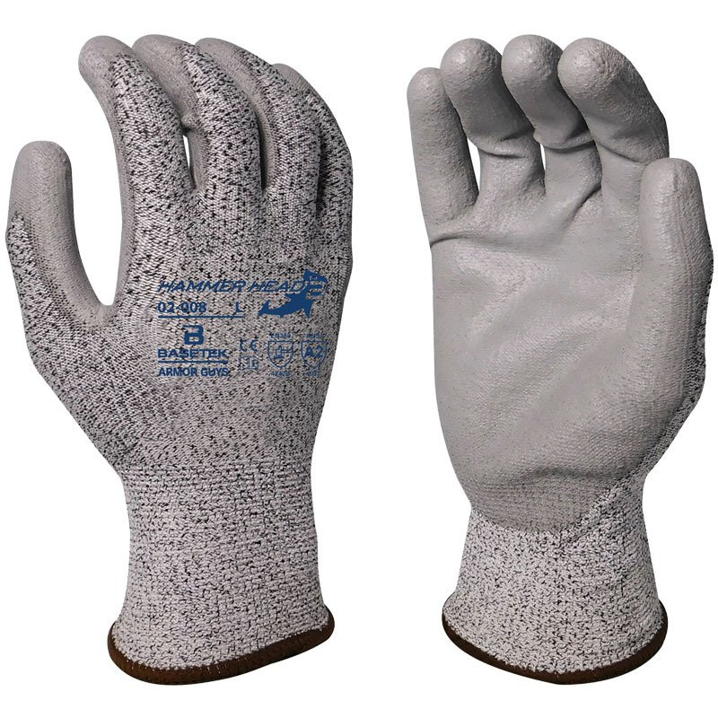 Hammerhead2™ Basetek® Glove, Polyurethane Coated Palm, 2-XL