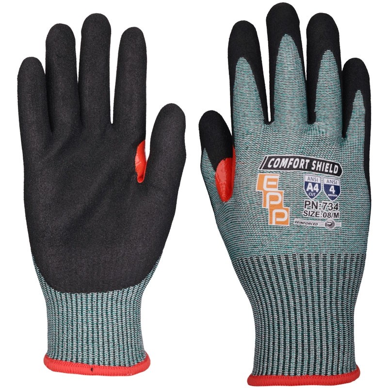 13ga HPPE Cut Resistant Glove, Nitrile MicroSurface Grip, Reinforced Thumb Crotch, Touchscreen Compatible, X-Large