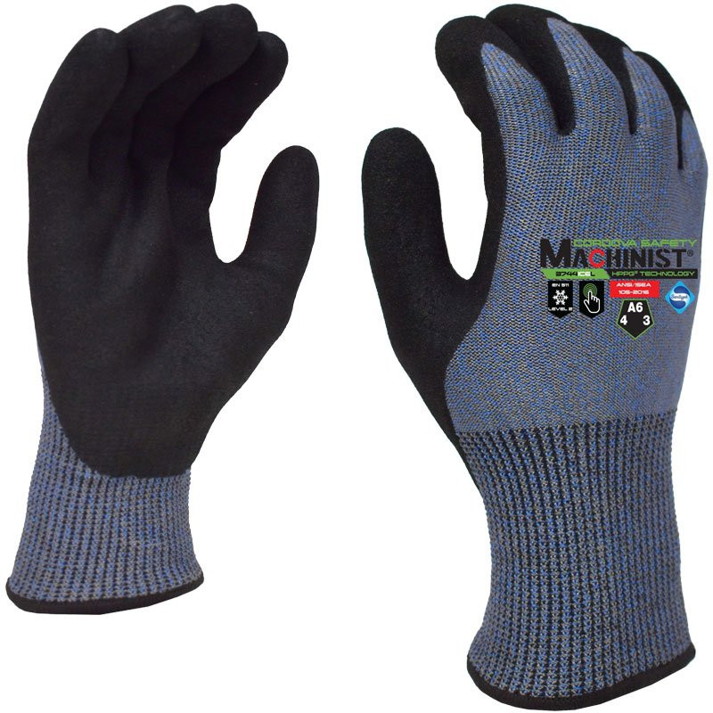 15 Gauge Blue Insulated Glove, Sandy Nitrile Palm, Medium
