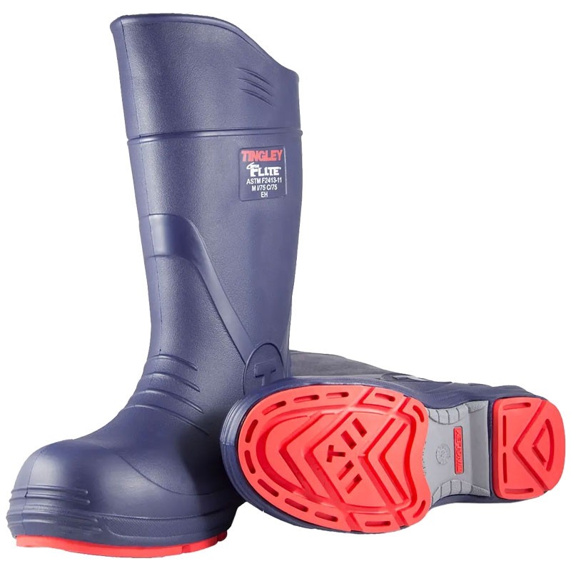 Flite™ Rubber Boot, Chevron-Plus Outsole & Composite Safety Toe, Black, Men's Size 13