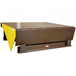 Electric Hydraulic Dock Leveler, Brown/Yellow Steel, 6' x 10', 20,000 Lb. Capacity