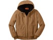 WASHED DUCK CLOTH INSULATED HOODED WORK JACKET