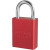 Aluminum Safety Lockout Padlock, 1" Shackle, Red, Keyed Different