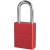 Aluminum Safety Lockout Padlock, 1-1/2" Shackle, Red, Keyed Different