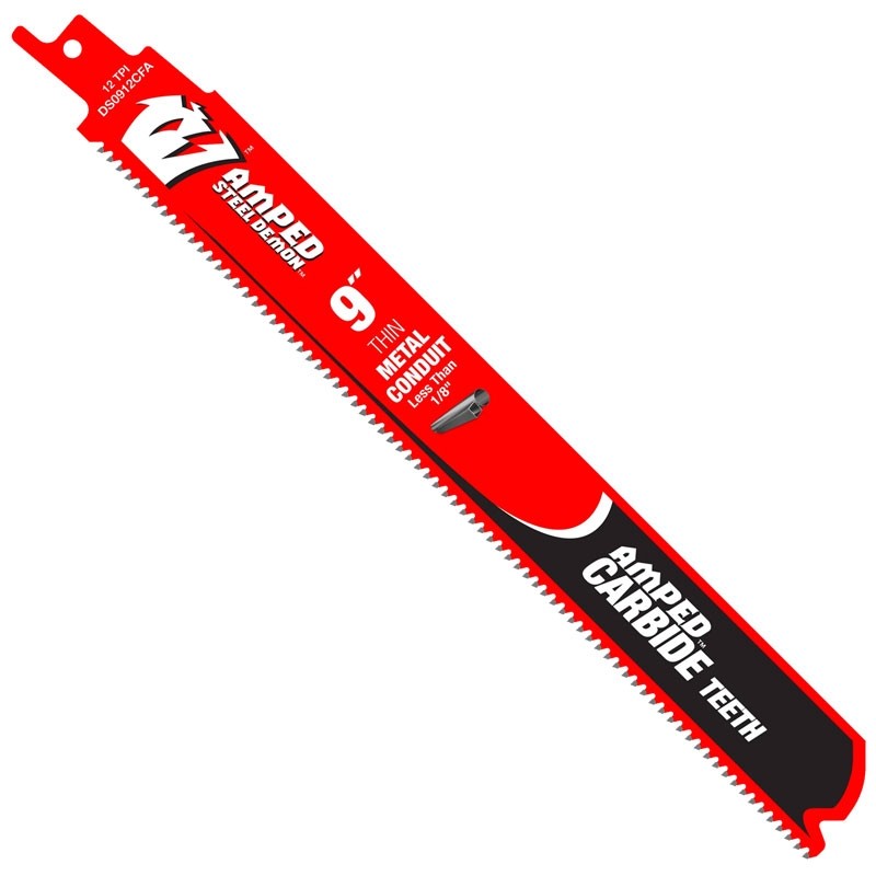 9" 12 TPI Diablo AMPED Steel Demon™ Carbide Teeth Reciprocating Saw Blade for Thin Metal