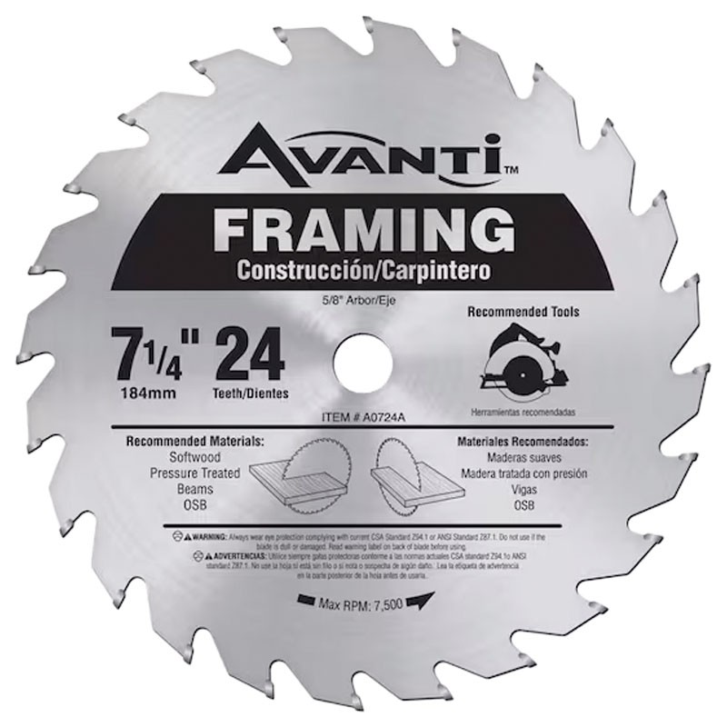 7-1/4 in. x 24-Teeth Framing Saw Blade