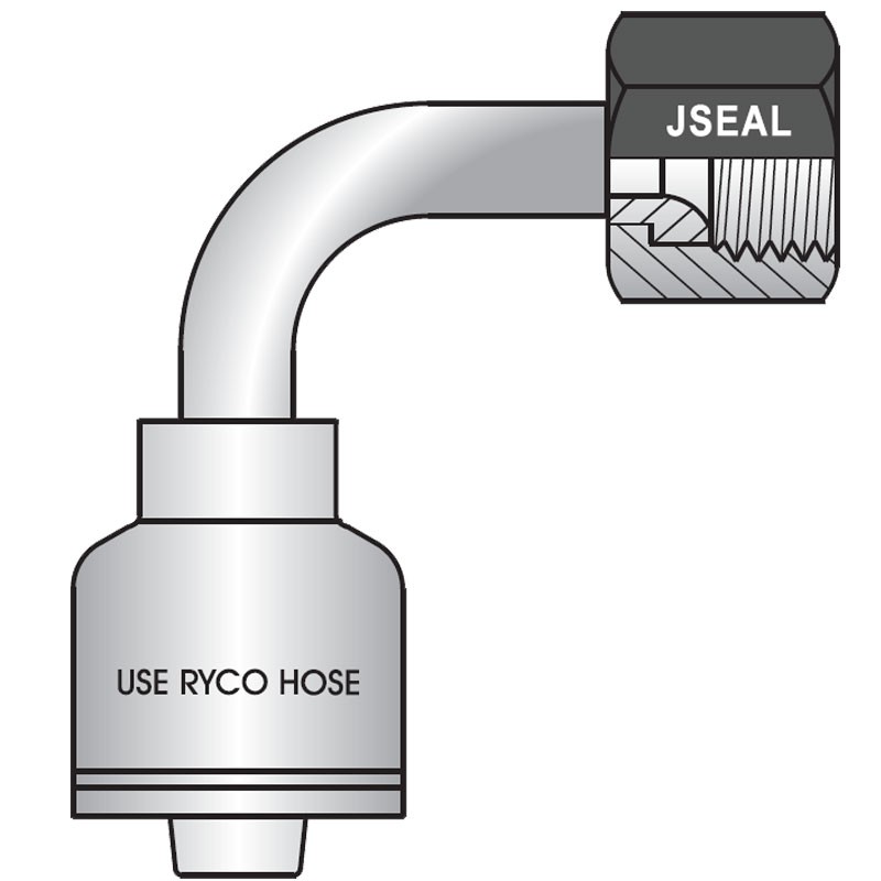 T7280-1621 1H X 1T JSEAL™ / JIC 37° Female 90° Long Tube Bend - T7000 Series