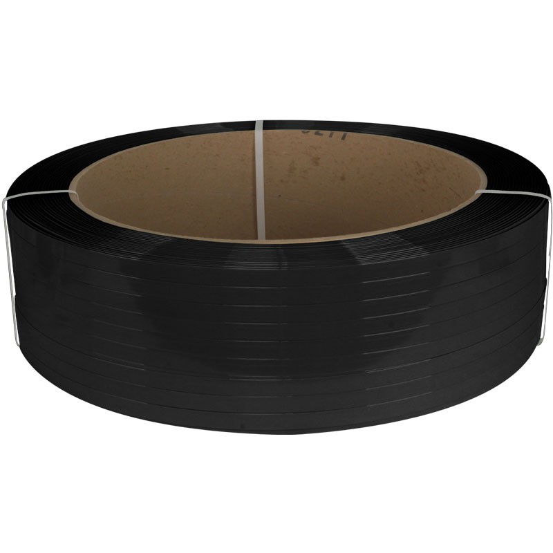 1-1/4" x .050 Black Poly Strapping, 1,500' Roll, 4,000 Nominal Break