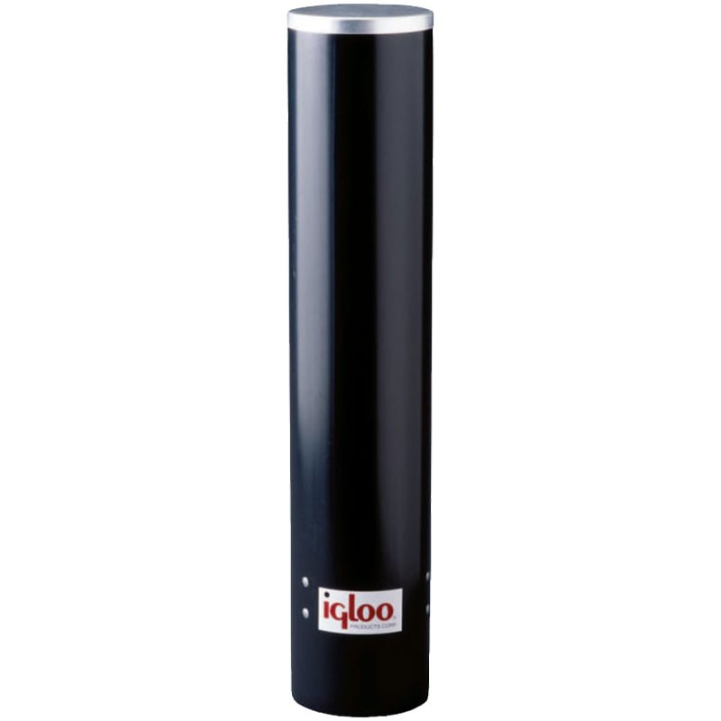 Igloo® Cup Dispenser, Black Plastic with Metal Cap,  for 6 - 8 Oz. Cone Cups