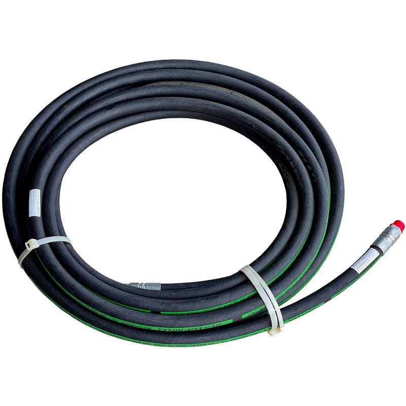 3/4" x 50' Rubber Water Blast Hose, 15,000 PSI, 3/4" NPT Male x Male, with QR Label