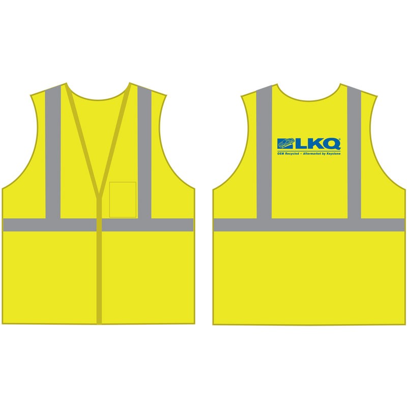 Class 2 Safety Vest - Lime Green Mesh W/LKQ LOGO - Med