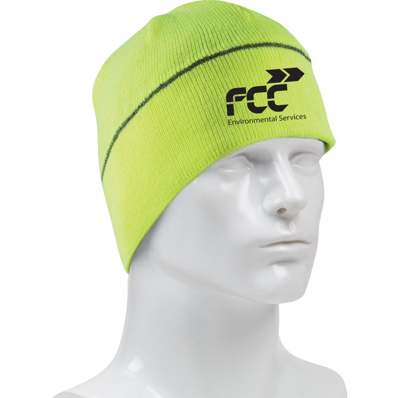 HI VIS BEANIE HAT YELLOW W/ FCC ENVIRONM ENTAL LOGO (1C - 1L)