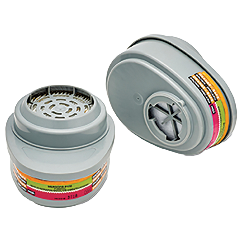 
Advantage® Respirator Cartridge, Chlorine, Mercury Vapor, Mersorb, P100, Olive/Magenta