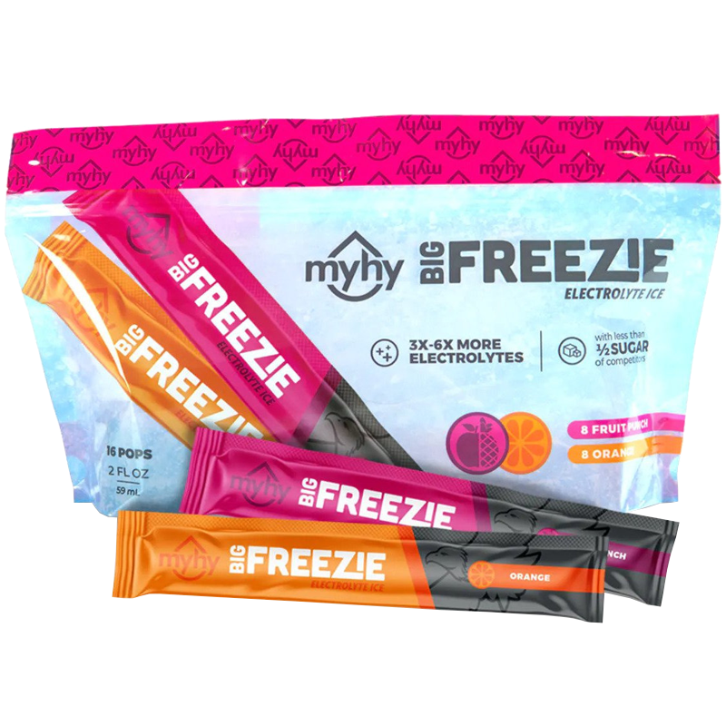 MyHy Big Freezie Electrolyte Freezer Pops, Orange & Fruit Punch Flavors, 160 / Case