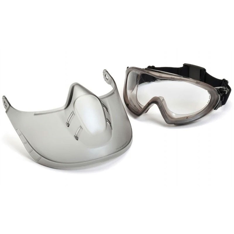 Capstone® Shield Goggles w/ Faceshield, Clear Lens