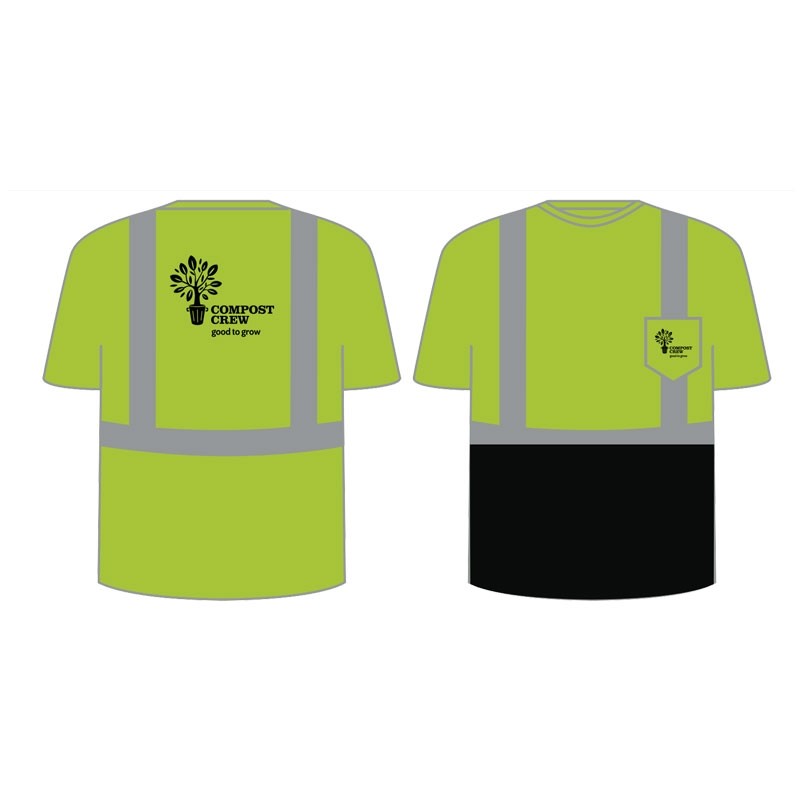 5XL CLS 2 LY BLACK BOTTOM MESH T- SHIRT W/ COMPOST CREW LOGO 1C 1C 2L