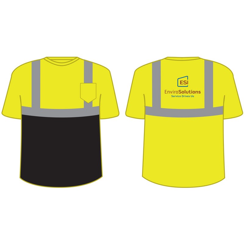Class 2 Black Bottom T-Shirt w/ Color ESI Logo, Small